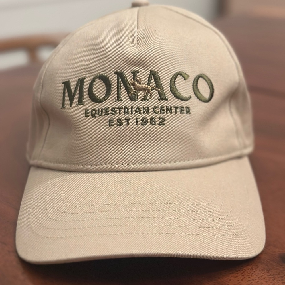 Anthropologie Monaco Equestrian Center Tan baseball cap